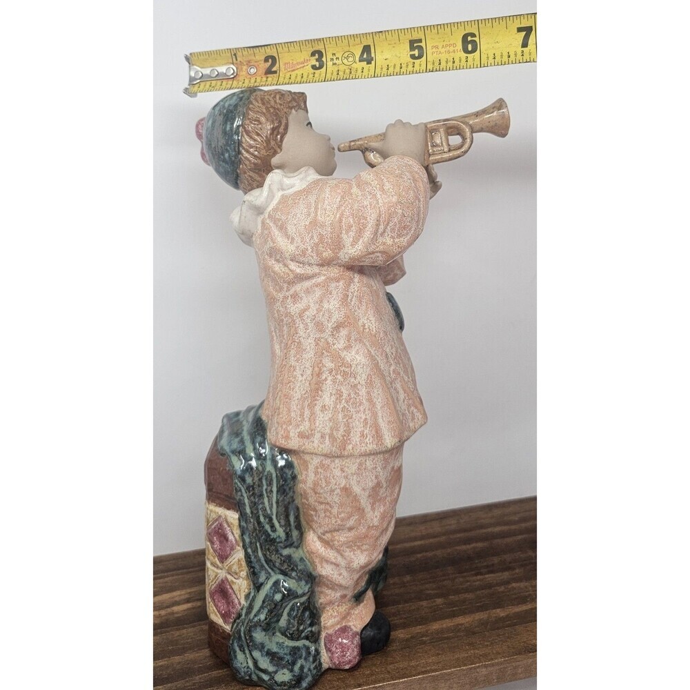 Vtg Nadal Handcrafted Spanish Porcelain Harlequin Figurine Playing Trumpet 11.5" - Picture 13 of 16